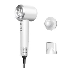 HOOYS 헤어드라이기 BLDC 1600W 음이온 저소음 냉온풍 빠른건조 모발건조기, 실버-화이트, TL-HD30000W