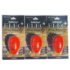 카쿠쯔리 elec 전자찌 3개 감성돔 참돔 벵에돔 야간 선상 갯바위 전자찌 주야겸용찌, 레드B