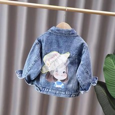 여아 데님 자켓 귀여운 캐릭터 봄 가을 트렌디 아우터 키즈 청자켓 아동 점퍼 데님점퍼 어린이 봄점퍼, 140, N. 꽃 모자 소녀