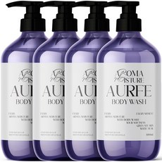 아우페 아로마 모이스처 대용량 퍼퓸 바디워시 화이트머스크향, 1L, 4개