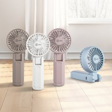 aibo 雙扇葉折疊頸掛手持風扇，四段風速調節與180度角度調整