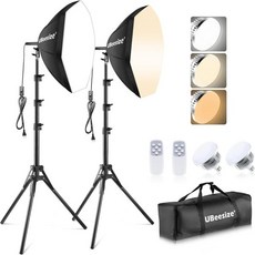 유비사이즈 소프트박스 사진 조명 키트 20인치 x 전문 85와트 30007500K LED 전구 포함 촬영라이브 스트리밍영상 녹화용 스튜디오, 2 Pack, 1개