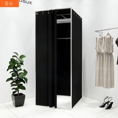간이 탈의실 매장 피팅룸 옷가게 스튜디오 스탠드형, 70x70x200 퓨어블랙