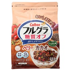 Calbee 卡樂比 Frugra 富果樂 減糖水果麥片 莓果&可可口味, 1個, 600g