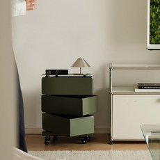 스핀 이동식 회전 서랍 수납 트롤리 3단 / 4colors, 그린