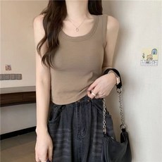 여성 도톰한 민소매 상의 브라탑 도톰한 마모 런닝