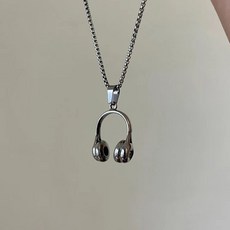 台灣熱賣 複古耳機造型吊墜項鏈2024新款潮牌百搭高級感鎖骨鏈, 1個, 耳機造型項鍊