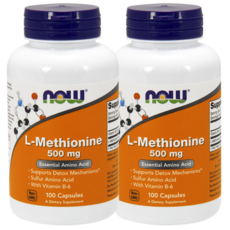 NOW Foods 游離型甲硫氨酸膠囊 500mg, 100顆, 2罐