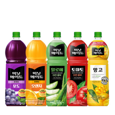 과일 주스/ 미닛메이드 토마토+오렌지+포도+망고+알로에 총 5페트, 1.5L, 1개