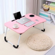 다용도 접이식 테이블 라운딩 베드트레이 노트북 보조, 블랙