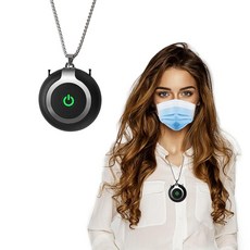 ZOCALOK 충전식 이온화 공기 청정기 웨어러블 공기 청정기 가정 주방 휴대용 여행용 공기 청정기 냄새 사무실 침실 주방용 탄소 섬유 포함 미니 목걸이 공기 청, Black-1Pack