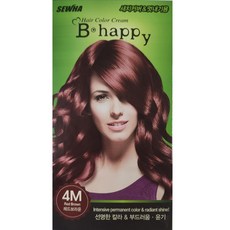 세화피앤씨 비해피 헤어 컬러 크림, 4M 레드브라운, 1개
