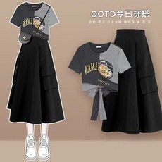 甜酷炸街設計感短袖工裝裙套裝 夏季新款小衆機能風辣妹套裝