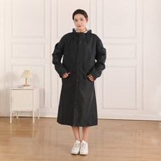 스패로우하우스 여성 레인코트 일체형 모자 허리 스트링 조절 등산 골프 여자 방수 성인 우비 비옷, 블랙