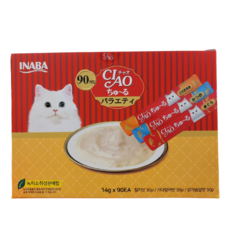 챠오츄르 대용량 90P 코스트코 고양이 츄르 간식 버라이어티 반려묘 차오추르 90P, 혼합맛(참치/가다랑어/닭가슴살), 14g, 90개