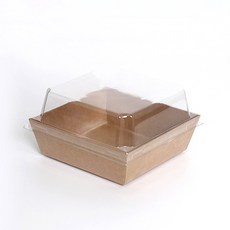 방산365 KS-04 크라 샌드위치 베이커리 정사각 크라프트 포장용기 세트, 1개, 50개입