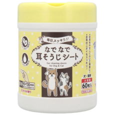 なでなで 耳朵清潔濕巾 犬貓專用 櫻花香, 60個, 1L