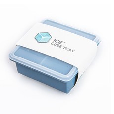 ICE PRO 矽膠副食品分裝盒 寶寶製冰盒, 1個, 墨藍-4格