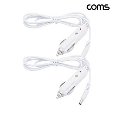 컴스 차량용 Coms 시가 전원 케이블 12V DC 외경 5.5 내경 2.1 1.2m DP070 2p, 1개, 1구