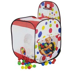 Hi-toys 投籃高手歡樂球屋(附贈100顆安全彩球)，兒童室內投籃遊戲，安全球屋玩具，親子互動最佳選擇, 1個, Multicolor