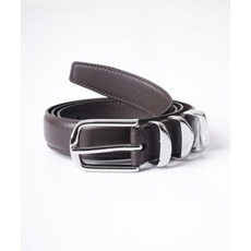 매장정품BUTTON SEOUL 버튼서울 BUTTON 트리플 메탈 루프 레더 벨트 (소가죽다크브라운) BELT6 1795796