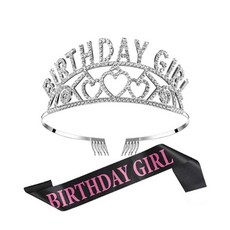 생일 티아라 왕관 파티 어깨 띠 소품 생일 공주 머리 파티왕관 생일레터링머리띠 보석머리띠 생일왕관 생일, 본상품선택