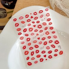 레드 립 네일스티커 젤네일아트재료, 1개, 레드(710)