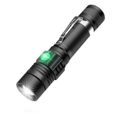 C타입 손전등 LED 충전식 후레쉬 줌 강력 라이트 미니 휴대용 해루질 방수 18650 써치, 1개, 블랙, C타입 손전등본체만(충전지없음)