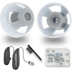 20pcs GN 사운드 보청기 돔 오픈(M 사이즈 8mm) 편안한 실리콘 디자인 소음 감소 향상된 통기성 및 청소하기 쉬운 사운드 보청기 액세서리 자브라 보청기, Medium-20pcs, Gray