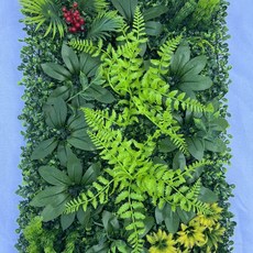 Sunday 綠色新款仿真植物綠葉波斯牆面裝飾綠植，室內商場酒店陽臺背景造景, 40*60最新款米蘭配飾組合1