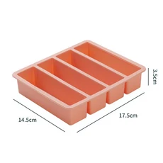 4칸 대형 실리콘 얼음틀 뚜껑 포함 실용적이고 쉽게 가능 가정용 및 상업용 위스키 롱 아이스 큐브 몰드 신, 02 분홍색