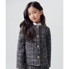 무신사 스탠다드 MUSINSA STANDARD KIDS 라운드 넥 트위드 재킷 자켓 [블랙] MKDJJZX22-BK 379709