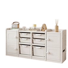 分類分層收納櫃 兒童玩具收納架 衣物收納箱 生活用品整理櫃 白色, 1個