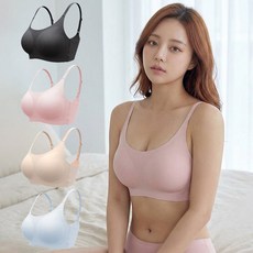 어머머스 여성 노와이어 편한 일체형 심리스 볼륨 브라 4p