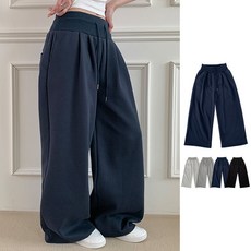 [수앤수]지나 하이웨스트 밴딩 와이드 스웨트 팬츠 (26C013)