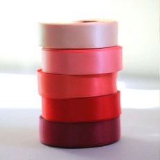 리본빌 클래식 양면 공단 리본 25mm 3마 포장 리본공예 DIY, 1개, 250 레드