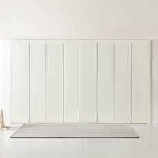 보루네오 제이 붙박이장 맞춤가구 여닫이 270cm 9자, 크림화이트 270cm