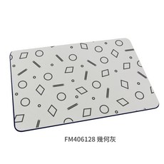 軟式珪藻土地墊 60x40x0.5cm 幾何灰 吸水防滑地墊, 1個