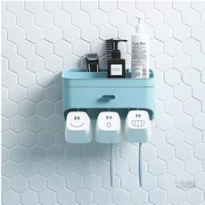 욕실 칫솔꽂이 3구 치약걸이, 스카이