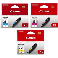 캐논 CLI251XL 시안 마젠타 옐로우 컬러 잉크 카트리지 세트 CMY, 캐논 CLI251XL 시안 마젠타 옐로우 컬러 잉크 카