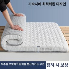 천연 라텍스 매트 싱글 두꺼운 바닥용 침대 토퍼, 1cm, 삼각형 화이트 9cm