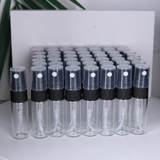 하이 퀄리티 투명 유리 향수병 초미세 미스트 보습 스프레이 미니 배치 당 50 ml, 01 50pcs   3ml, 01 유리, 03 Black and White