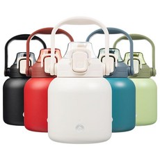 BJPKPK 스테인리스 푸시 오픈 핸들 워터보틀 1035ml 레드, 27 Ounces, 27 oz화이트