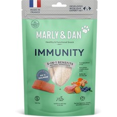 艾爾發寵物 MARLY&DAN 瑪麗與丹 鮭魚原肉機能補給無穀狗零食80g，美味酥脆，呵護腸胃，提升免疫力，隨時獎勵愛犬，增進情感, 1個, 維持免疫力&保護肝臟 (鮭魚厚片), 鮭魚
