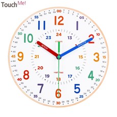 [터치미] 10인치 대형 어린이 교육용 유치원 어린이집 인테리어 원형 벽시계 자체 디자인 제품, 터치미 디자인 벽시계