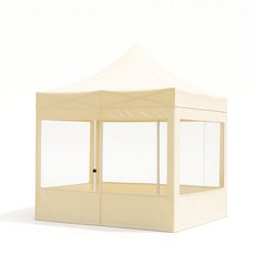 리브포어스 프리미엄 접이식 캐노피 천막+프레임+투명바람막이세트+프레임가방, 크림