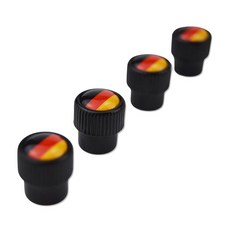 (4개 세트) 금속 자동차 타이어 밸브 스템 캡 커버 레진 이탈리아 국기 삼색 줄무늬 엠블럼 트림 페라리 마세라티 람보르기니 포르쉐용 293915, 블랙