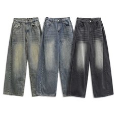 [키140/키150/키160] [자체제작] 키키코 폴딩핀턱와이드데님팬츠 와이드 청바지 여성 키작녀