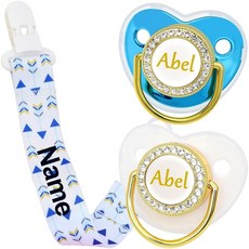 이름이 있는 글리터 크리스탈이 포함된 골드 클립 세트 남자 샤워 사진을 위한 이상적인 더미 선물 (달), Triangle B