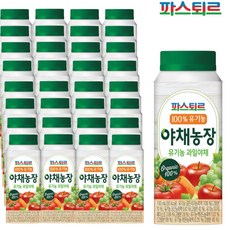 파스퇴르 파스퇴르 100%유기농 야채농장 과일야채 190ml(32팩), 32개, 190ml